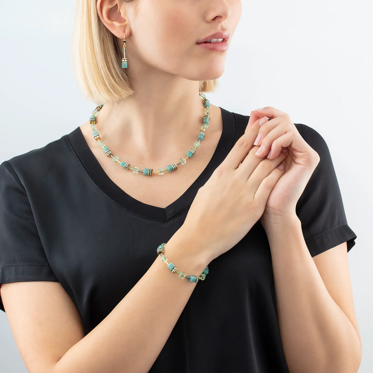 Bracciale GeoCUBE® Iconic Mono Oro Verde 4020300533 Coeur De Lion