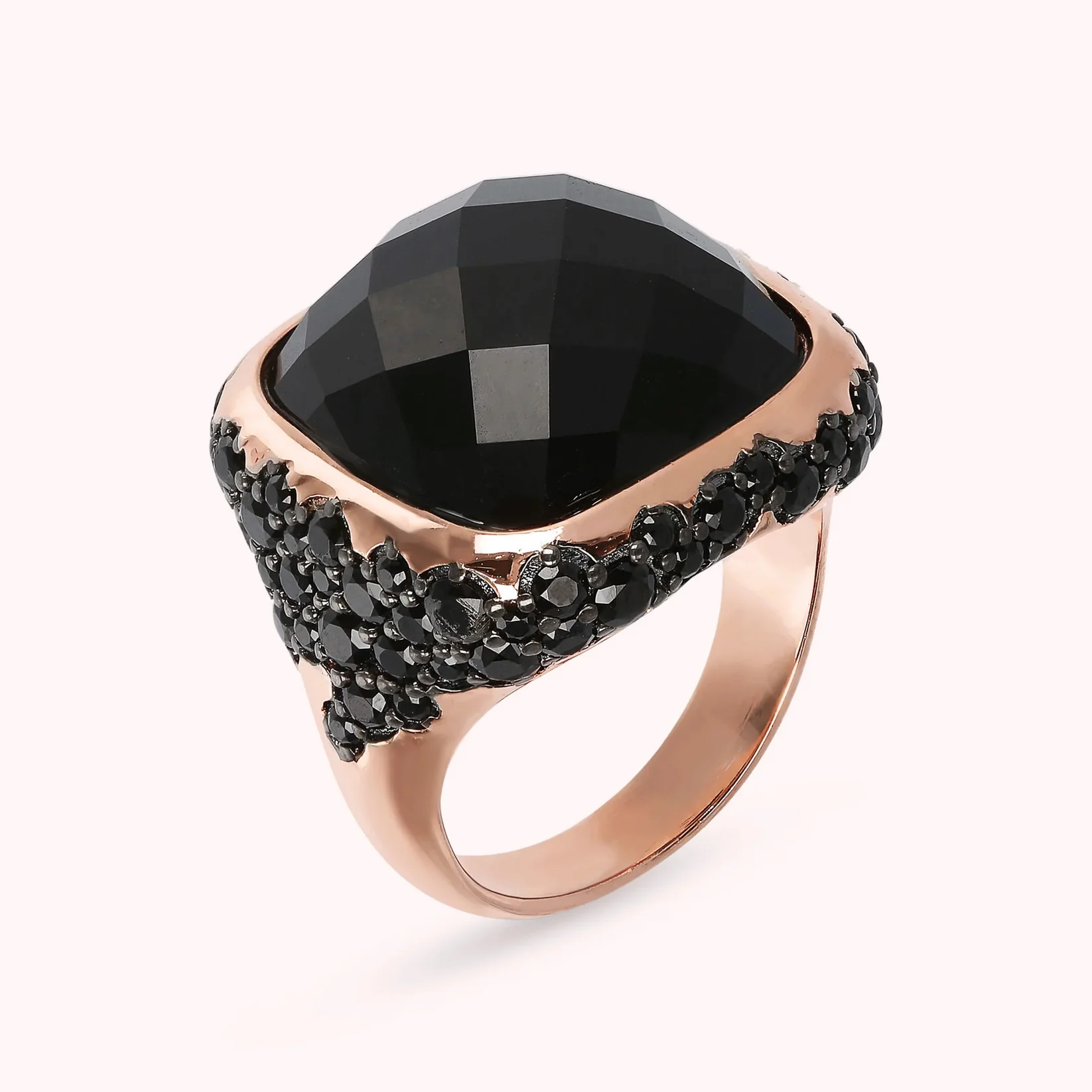 Anello Chevalier Pietra Naturale Quadrata Pavé WSBZ01759.BO Bronzallure