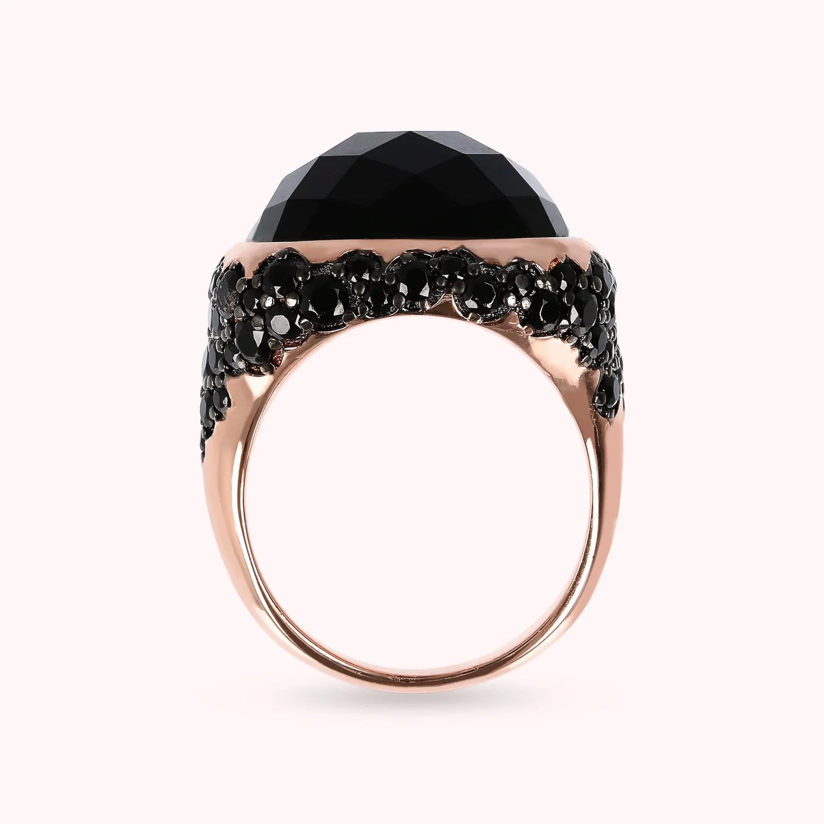 Anello Chevalier Pietra Naturale Quadrata Pavé WSBZ01759.BO Bronzallure