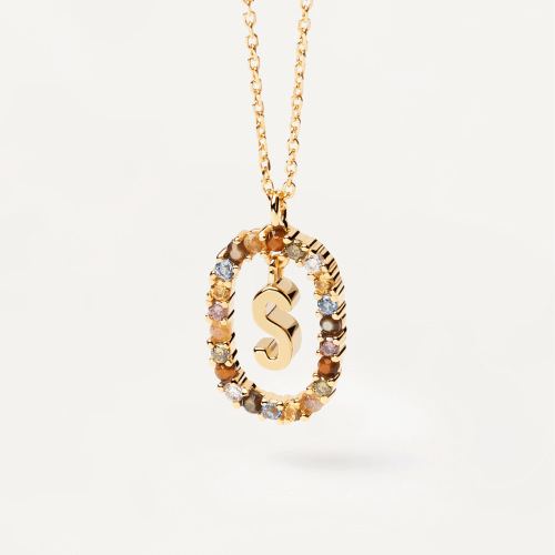 Collana lettere argento sterling placcato oro 18kt PdPaola