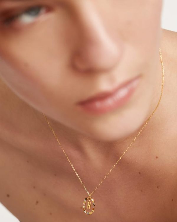 Collana lettere argento sterling placcato oro 18kt PdPaola - immagine 3