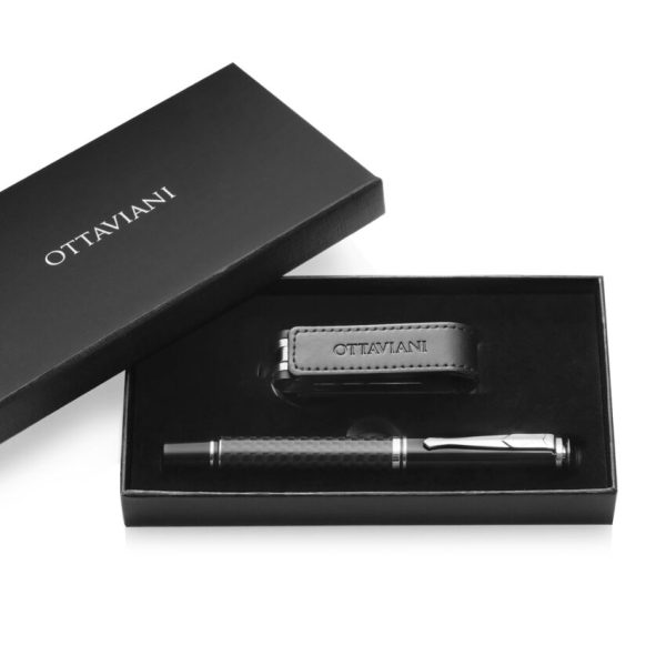 Set penna roller c/portachiavi c/chiavetta usb 84290 Ottaviani