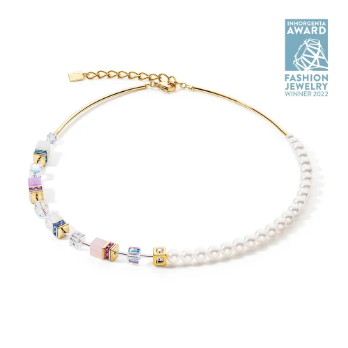 Collana GeoCUBE® Precious Fusion Pearls multicolor pastello  5086101522 Coeur de Lion