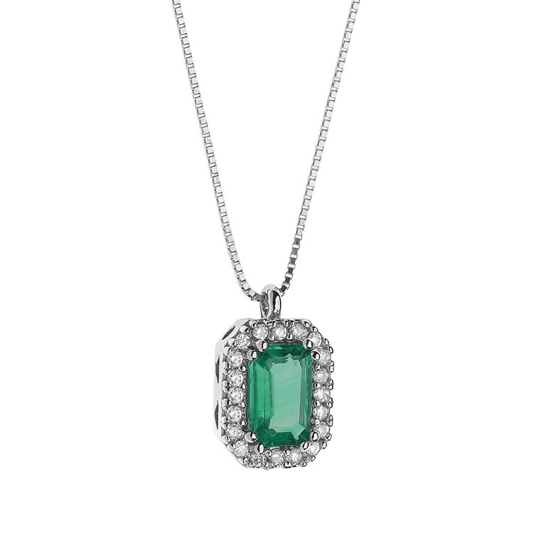 Collana Diamanti e Smeraldo GLB 1161 Comete