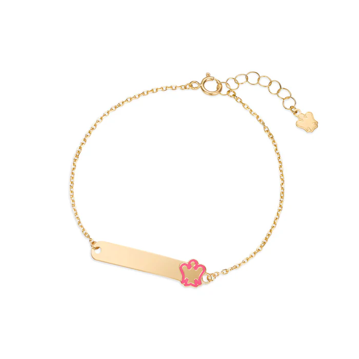 Bracciale Oro Bambina Targhetta Angelo Rosa NKT377 Roberto Giannotti