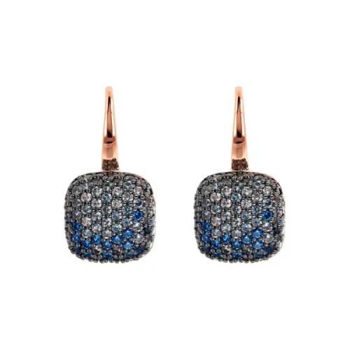 Orecchini Pendenti Quadrati con Pavé in Cubic Zirconia WSBZ00615.BLUE Bronzallure