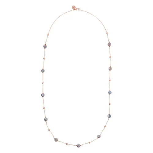 Collana Lunga con Sfere in Golden Rosé e Perle d'Acqua Dolce Ø 10 mm Collezione Maxima WSBZ01006.GPRL Bronzallure (Copia)