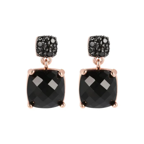 Orecchini Pendenti con Pietra Naturale Quadrata Sfaccettata e Pavé Collezione Purezza WSBZ01760.BO Bronzallure