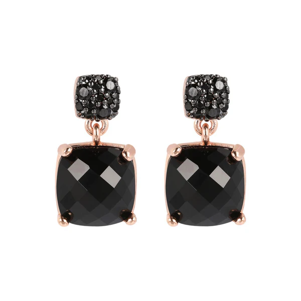Orecchini Pendenti con Pietra Naturale Quadrata Sfaccettata e Pavé Collezione Purezza WSBZ01760.BO Bronzallure