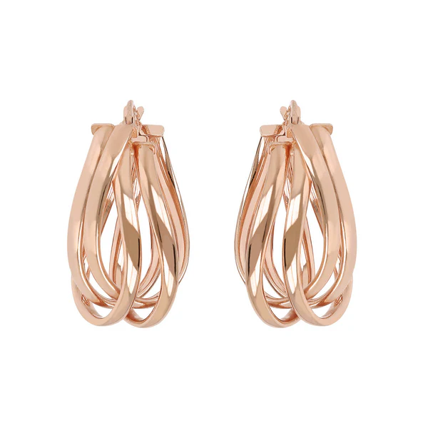Orecchini a Cerchio Goccia Intrecciati Collezione Purezza WSBZ02098.R Bronzallure