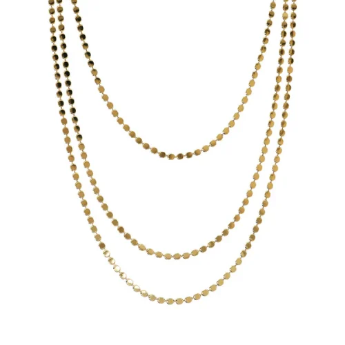 Collana Multifilo con Catena a Piccoli Dischi WSET00704.YG Etrusca Gioielli lega Golden placcata oro giallo 18kt