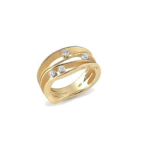 Anello dune oro giallo 18kt con diamanti ct.0,27 GANO778U Cammilli