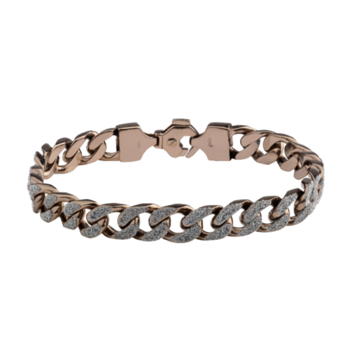 Bracciale uomo argento 925 polvere di diamante bianca kt 3,60 BR1-901-1 Santomà