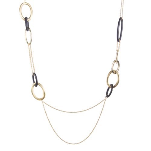 Collana argento 925% ebano CF 1560-17 I Dandi