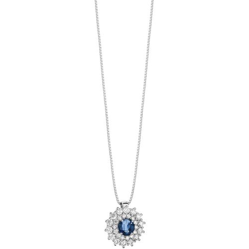 collana donna oro bianco zaffiro diamanti Orione GLB1477 Comete