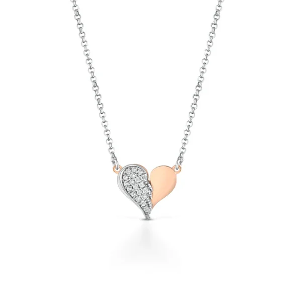collana in argento con cuore e ala Roberto Giannotti GIA442
