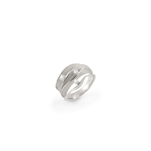 Anello Serie Dune Oro White Ice 18kt con diamanti GAN1942W Cammilli