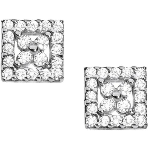 Orecchini oro bianco e diamanti collezione Fiordaliso ORB680 Comete