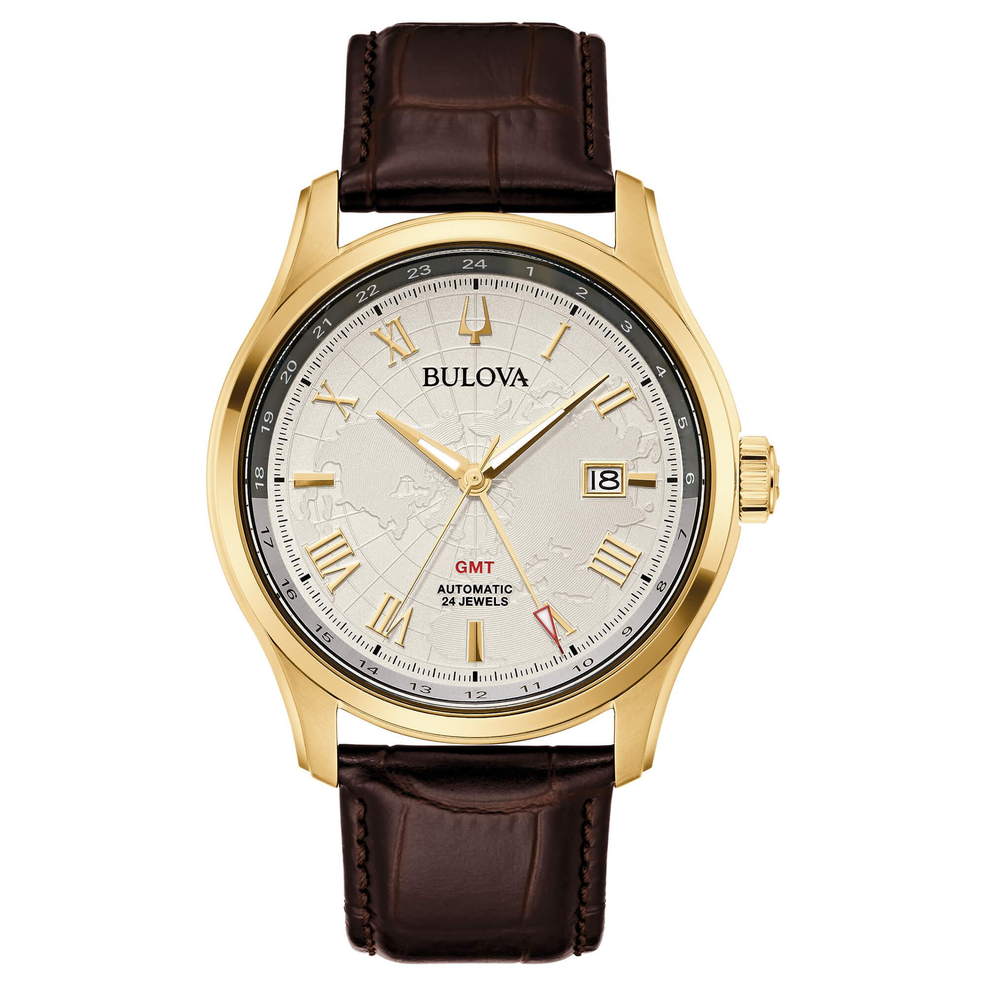 Orologio uomo acciaio collezione Wilton GMT 97B210 Bulova